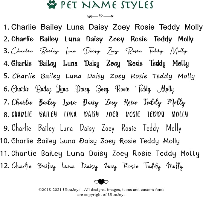 Ultra Joys Dog ID Tag, Custom Dog Tag Personalized Cat Tag, Pet ID Tag, Brushed Stainless Steel Heart Cat Tags Pet Tags Heart Dog Tag Black Medium