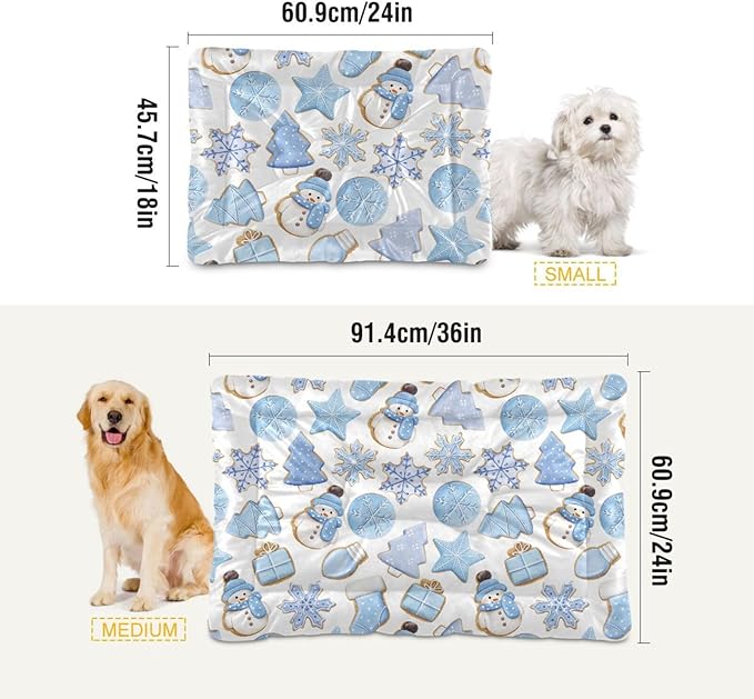 Christmas Gingerbread Cookies Pet Bed Cute Dog Bed Mat Absorbing Non Slip Pad Pet Sleeping Mat for Small, Medium, and Large Dogs Puppy Cat 24 in x 18 in