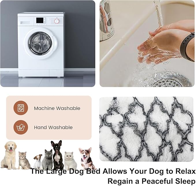 Dog Crate Mat, Dog Bed for Large Dogs, Comfy Fluffy Kennel Pad Anti-Slip for Dog beds & Furniture, Quilted Dog Bed for Pets for Medium/Small Dogs Cats (Color : A 2, Size : 48x33)