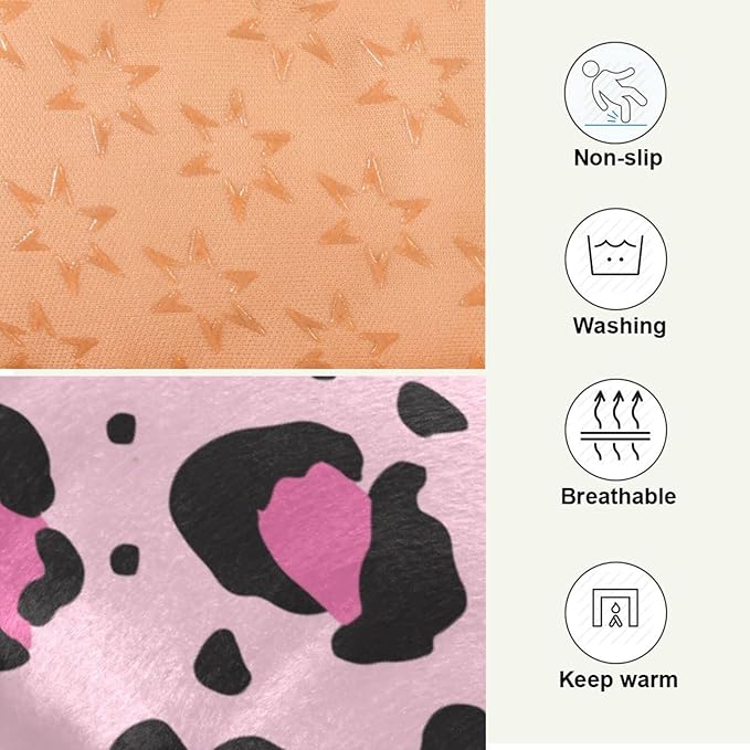 Pet Bed Pink Leopard Print Dog Bed Mat Absorbing Non Slip Pad Pet Sleeping Mat for Small, Medium, and Large Dogs Puppy Cat 36 in x 24 in