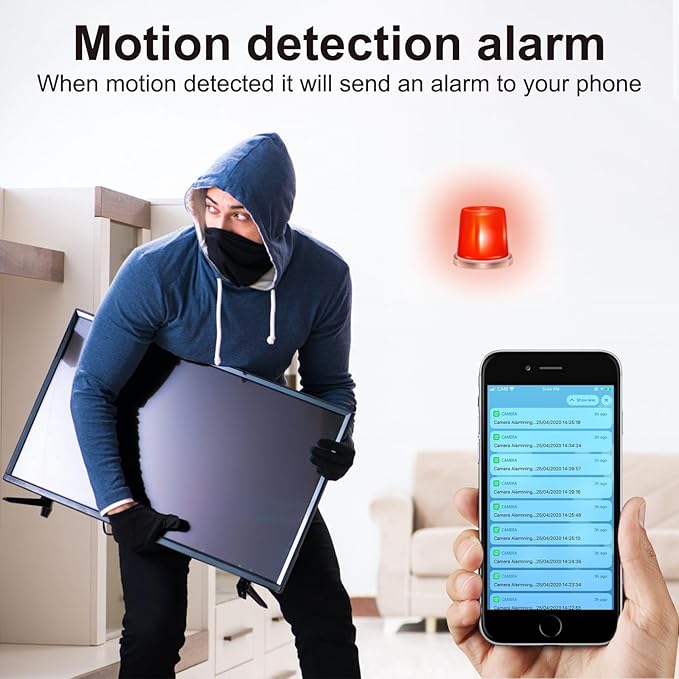 Full HD 4K WiFi Camera - Wireless Nanny Cam with Night Vision -Indoor Security Camera with Motion Detection 2026 Update