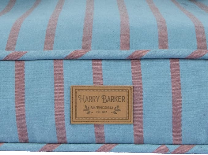 Harry Barker Striped Pillow and Lounger Dog BEDS, Striped Lounger Bed - Large