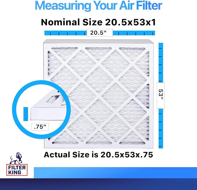 Filter King 20.5x53x1 Air Filter | 4-PACK | MERV 8 HVAC Pleated A/C Furnace