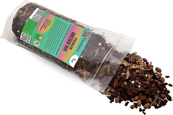 Organic Premium Orchid Soil Mix by Gardenera - Hand Mixed Classic Sphagnum Moss Potting Soil Mix - for Phalaenopsis Orchid - 3 Quart - Made in USA