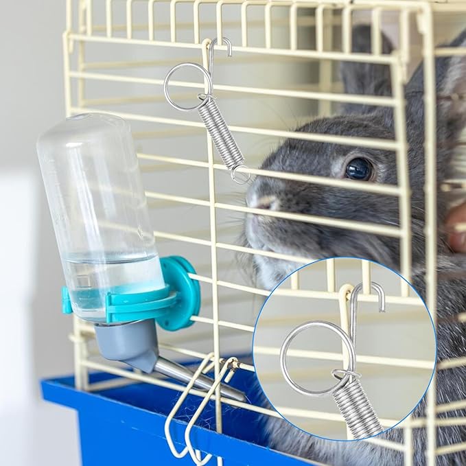 20 PCS Spring Latch for Cages, Spring Door Latch for Rabbit, Wire Cage Clips Cat Small Hook, Rabbit Wire Clips, Dog Crate Lock, Pet Dog Cat Birds Parrot Squirrel Hook