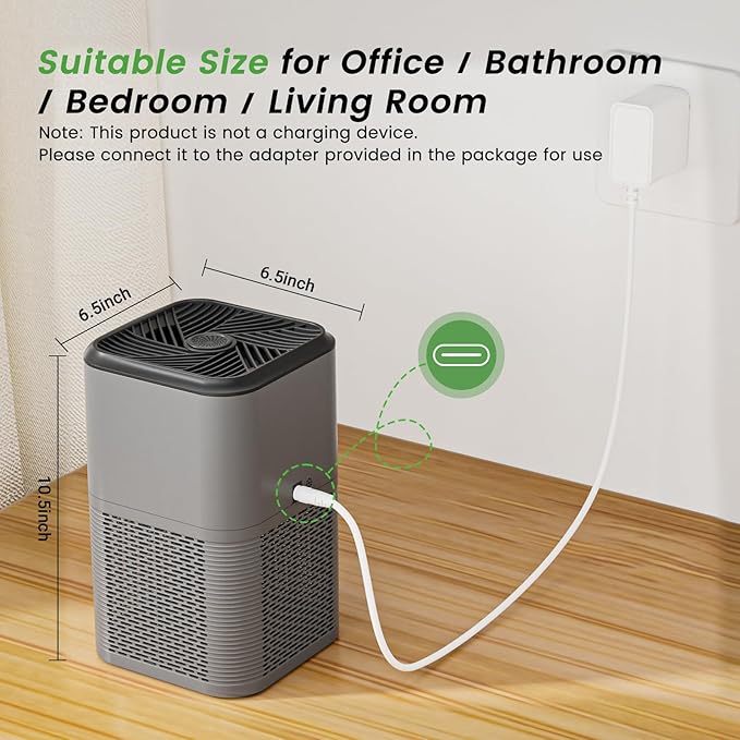 Air Purifiers for Home Large Room Up to 1750ft²,3-in-1 Filter with Sleep Mode,Air Purifier with Aromatherapy Diffuser for Office,Living Room,Bedroom,Remove Smoke Odor,Home Pets,Grey Black