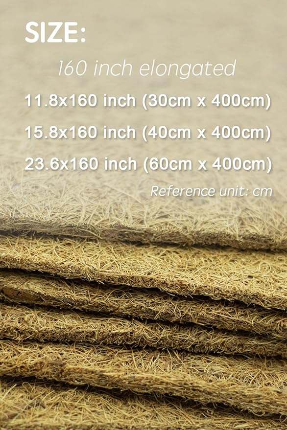 Coco Liner Roll, Extra Large 24x160 inch Natural Coconut Liners for Planter Flower Basket, Natural Coconut Fiber mat, Garden Decoration, Animal pet pad, Reptile Carpet