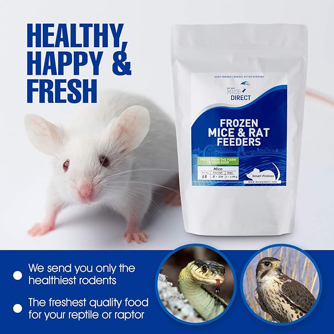 MiceDirect Frozen Mice Combo Pack 100 Fuzzies & 50 Hoppers Frozen Reptile & Snake Food (150 Count)