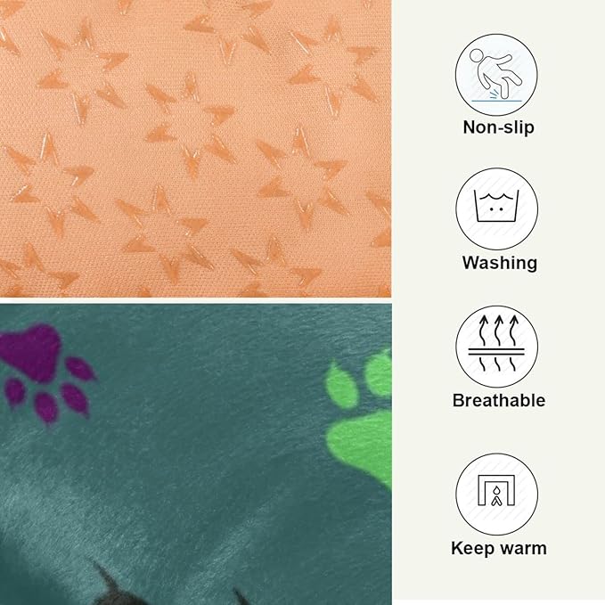 Pet Bed Dog Paw Colorful Dog Bed Mat Absorbing Non Slip Pad Pet Sleeping Mat for Small, Medium, and Large Dogs Puppy Cat 36 in x 24 in
