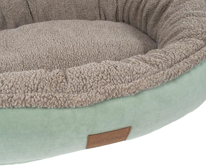 CAROLINA PET COMPANY Microfiber & Tipped Berber Comfy Cup Dog Bed - Tan, L