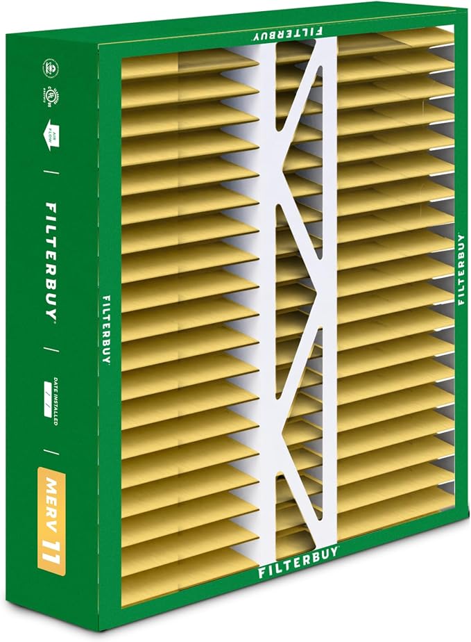 Filterbuy 20x20x5 Air Filter MERV 11 Superior Pet & Allergy Defense, Pleated