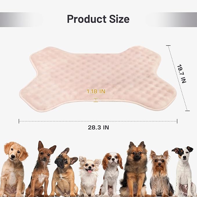 Dog Bed Mat, Soft Foam Dog Crate Pad for Small Medium Dogs, Stylish Bone-Shaped, Anti Slip & Washable Pet Floor Mat Puppy Bed for Crates, Kennel