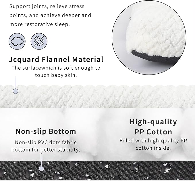 18 inch Dog Crate Bed Dog Mats for Sleeping,Up to 10 lbs Fluffy White Puppy Pad XXS