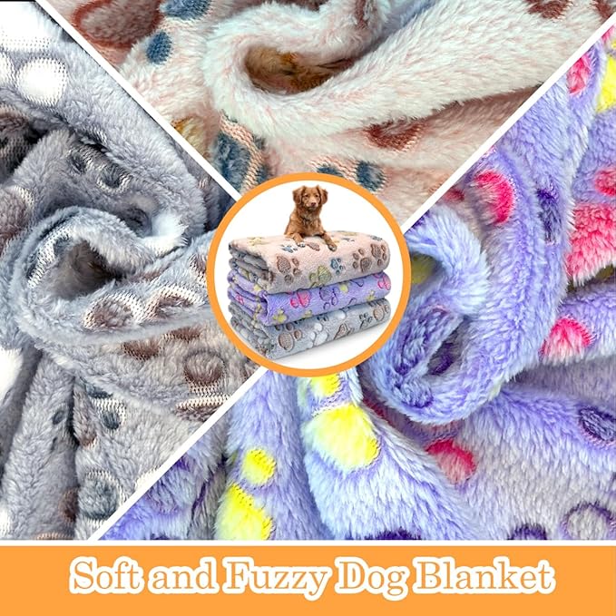 Dog Blankets for Medium Large Dogs Washable, 3 Pack Pet Blanket Washable 41" x 31", Fuzzy Soft Puppy Throw Cover for Kennel Crate Bed