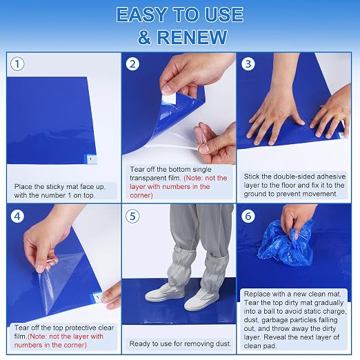 Sticky Mat Tacky Adhesive Pads 300 Sheets, 30 Sheets/Pack, Thickened Cleaning