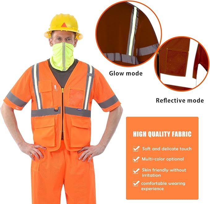 A-SAFETY High Visibility Reflective Safety Vest Customize Logo (XS-8XL)