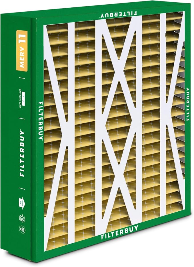 Filterbuy 24.5x27x5 Air Filter MERV 11 Superior Pet & Allergy Defense, Pleated