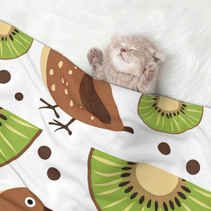 Kiwi Birds Kiwi Fruit Slices Dog Blankets for Small Dogs, Puppy Blanket Cute Pet Blanket for Dog, Puppy, Cat, Kitten Medium