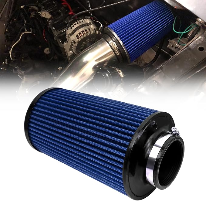 RYANSTAR RACING 76mm 3" High Flow Round Tapered Cone Cool Air Filter Cleaner