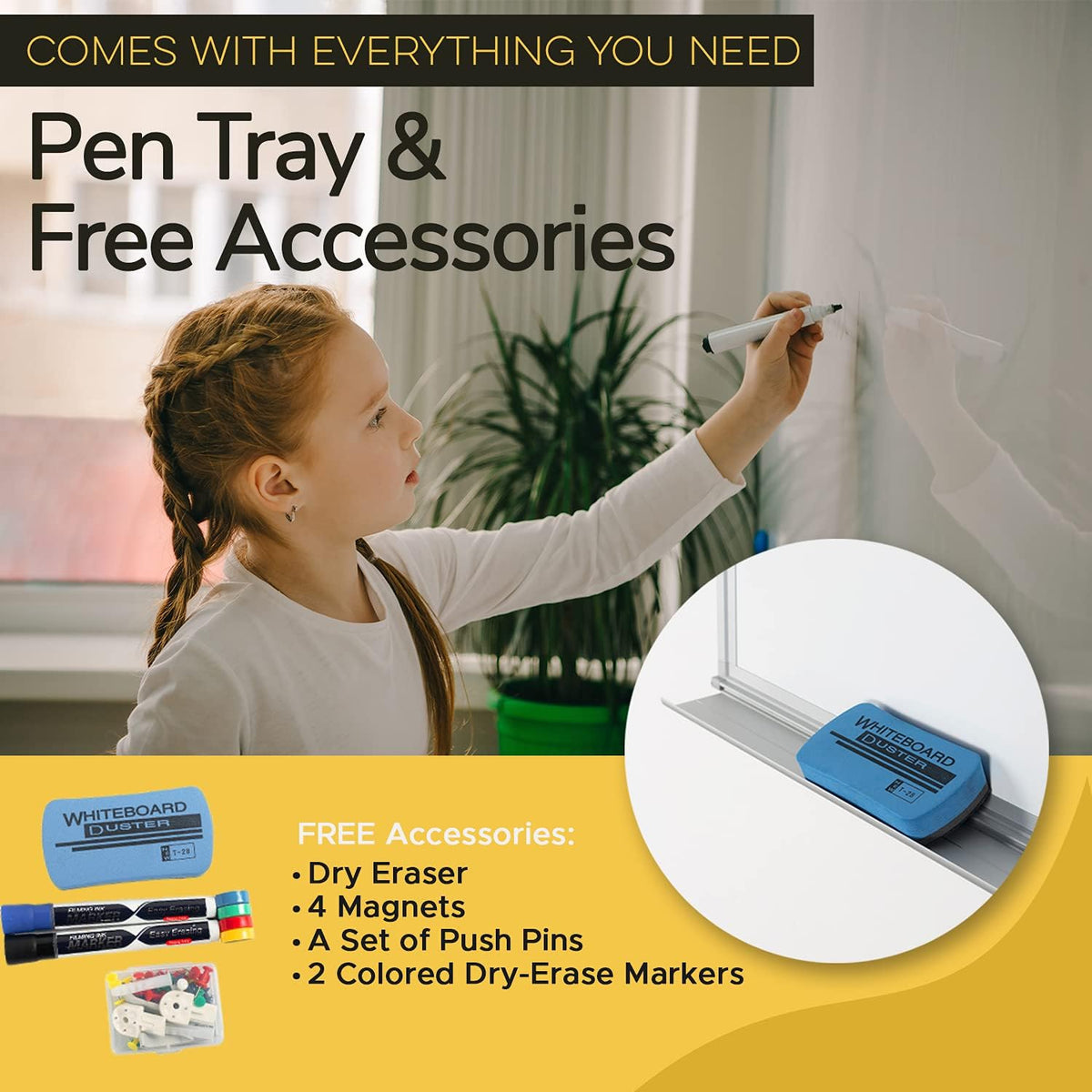Besso Vision Board 2026: Dry Erase Cork Board Combo Set - 20" x 28" Magnetic White Board and Cork Bulletin Combination Board, Use as Message Board, Memo Board - w/Markers, Eraser, Magnets, Push Pins