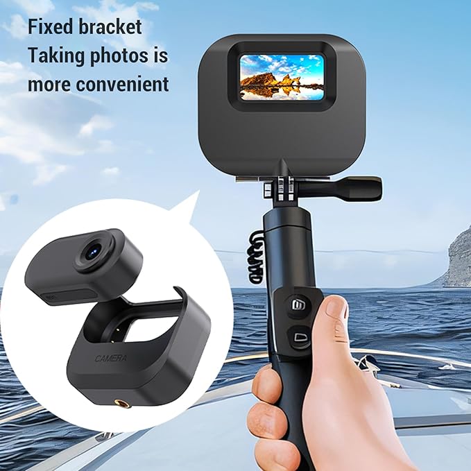 Pongnas Pet Camera Collar, 1080P HD Video Recording with Anti Shake, 0.96 Inch IPS Color Screen, Wide Angle Lens, Magnetic Mount, for Cycling Outdoor Pets (Black)