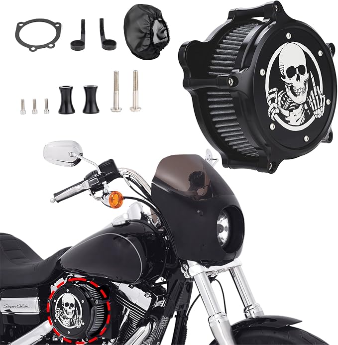 Motorcycle Air Filter Skull Style Air Cleaner