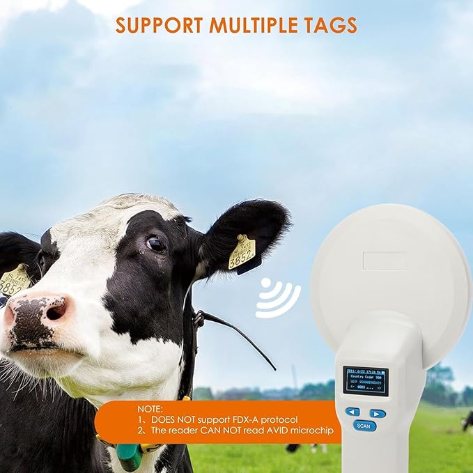 Pet Microchip Scanner Large OLED Display USB Connection Animal Pet Tag Reader FDX B ISO11784 85 Portable Wireless Reader