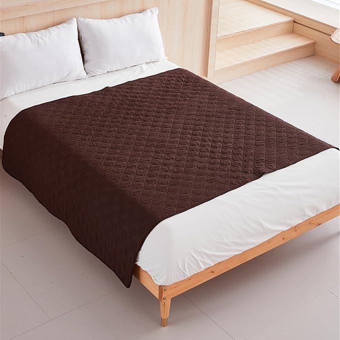 GIBZ Waterproof Dog Bed Blanket Cover Anti Slip Pet Furniture Protector Washable Large Washable Quilted Mat for Indoor, Coffee, 200x305cm