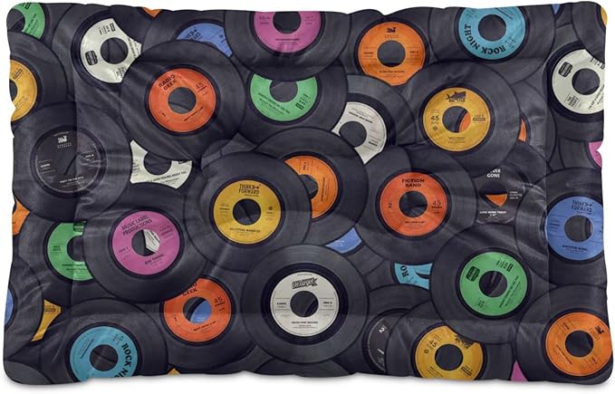 Pet Bed Vinyl Records Music Dog Bed Mat Absorbing Non Slip Pad Pet Sleeping Mat for Small, Medium, and Large Dogs Puppy Cat 36 in x 24 in