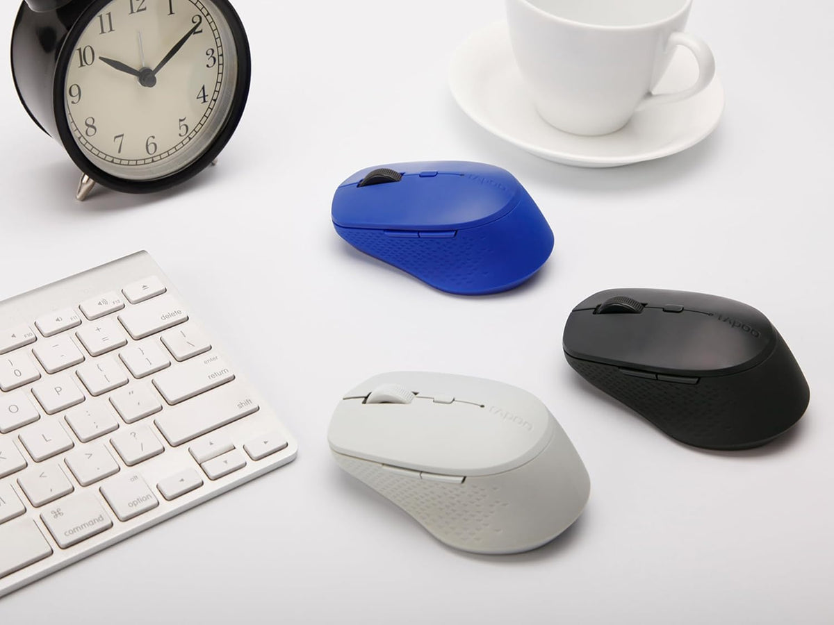 Rapoo Wireless Mouse, M300G Multi-Device Wireless Mouse, Computer USB Mouse, Portable Silent Mouse, Optical Mouse with 6 Buttons, 1AA Battery, 4 DPI Ergonomics Mouse for PC/Laptop/Office