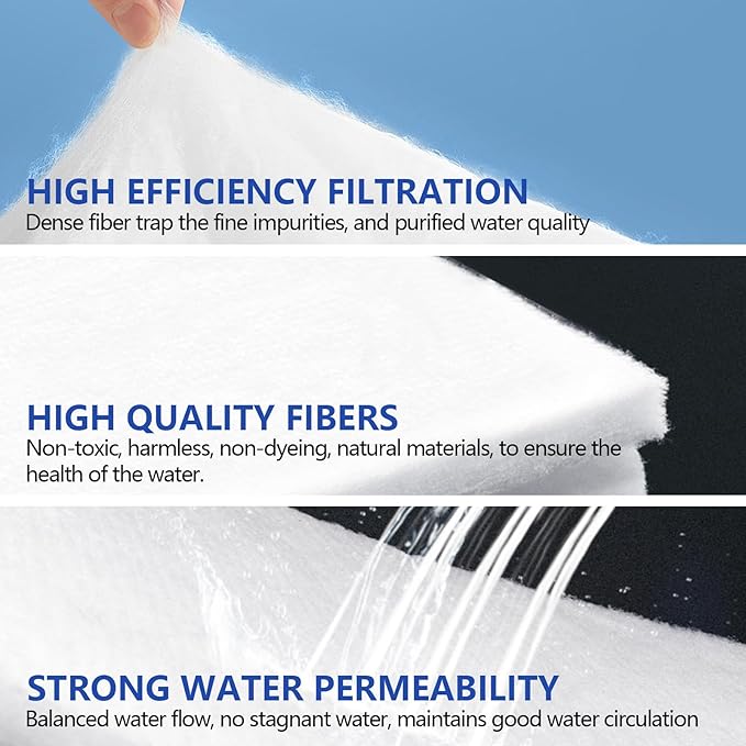 UBeesize Aquarium Filter Media Floss, High Efficiency Aquarium Filter Material