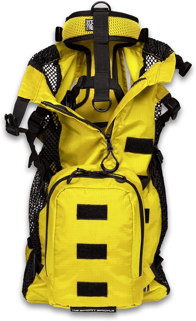 K9 Sport Sack Walk-On - Large, Buttercup Yellow - Ideal for Dogs with 20-22” Back Length - Lightweight, Packable, Backpack-Style Carrier - Includes Compatible Harness & Storage Bag