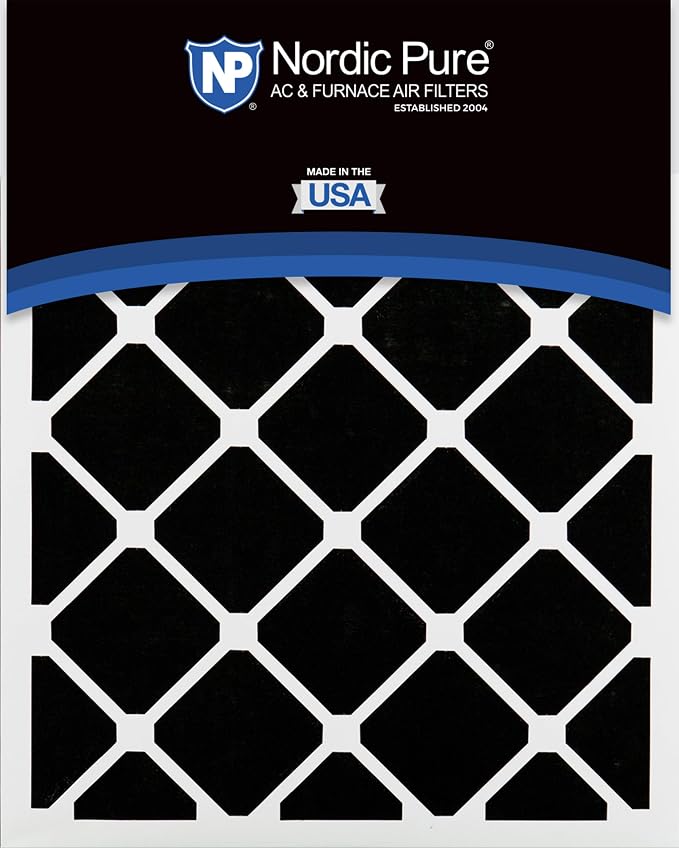 Nordic Pure 20x25x1 Pleated Air Filters MERV 14 Plus Carbon 12 Pack