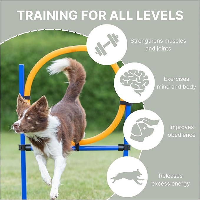 TRIXIE Dog Agility Ring, Portable Dog Hoop, Obstacle Course Equipment, Obedience Training
