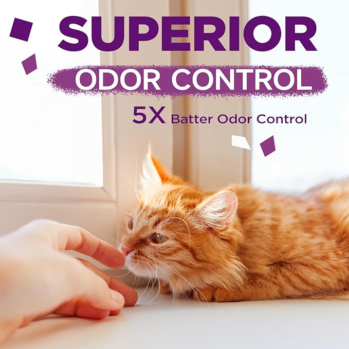 Made4Pets Cat Litter Crystals Kitty Litter Odor Control Crystal Litter Non Clumping No scooping Low Dust, Low Tracking, Lightweight, Dehydrates Waste,Lavender– 13.2 lbs (4 x 3.3 lb Packs)