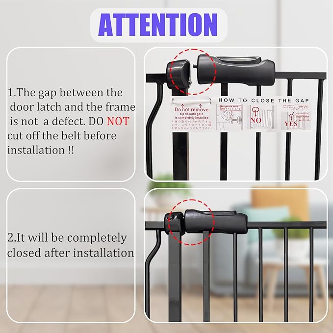 Baby Gates Extra Wide 48-53 Inch Large Baby Gate for Stairs Tension Pet Dog Gates Indoor for Doorways No Drilling Pressure Mounted Pet Gates for Kids
