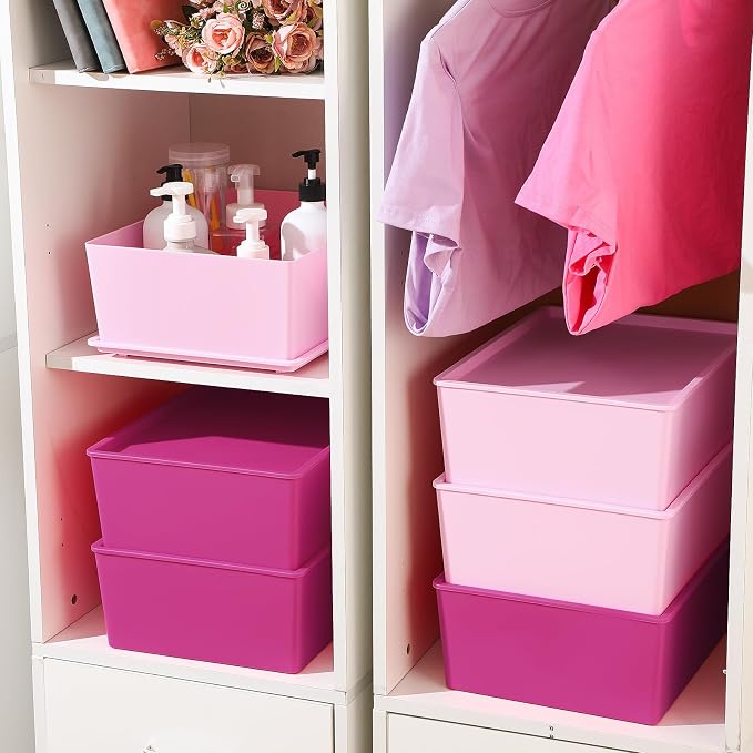 Menkxi 6 Pcs Large Plastic Storage Bins