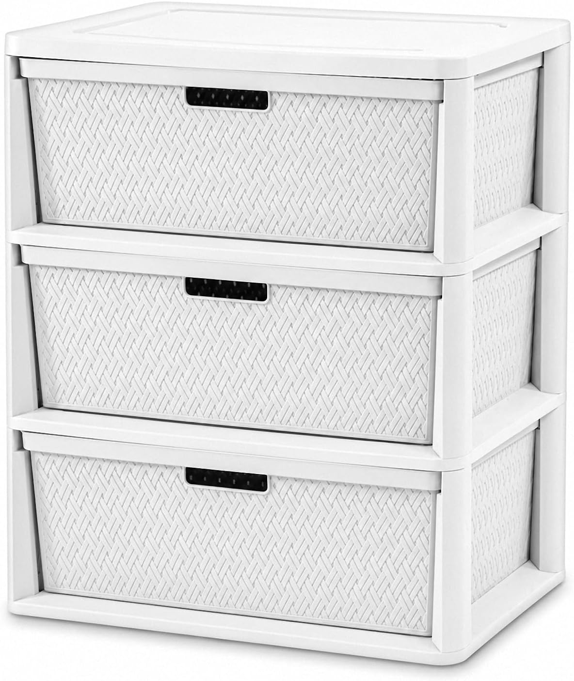 3 Drawer Storage Organizer, Plastic Drawer Organizer Tower, White