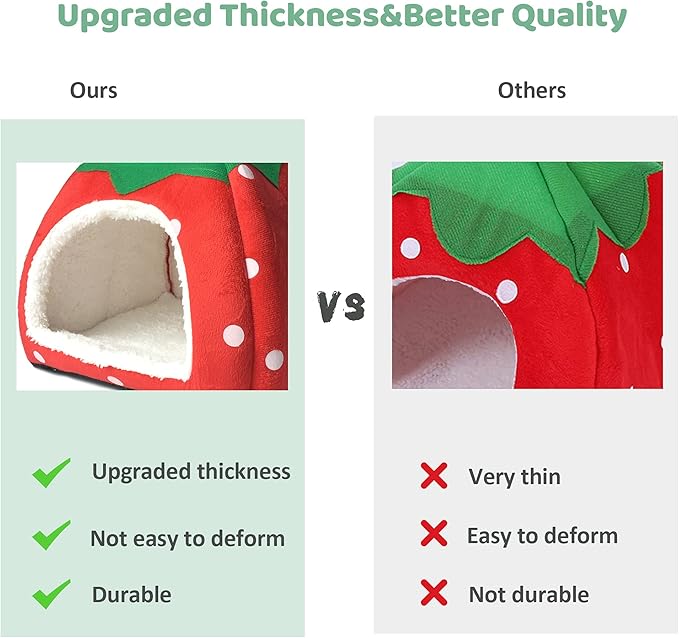 Guinea Pig Hideout Bed Dwarf Rabbit House Cave Accessories Cozy Hide-Out for Little Bunny Hedgehog Ferret Chinchilla&Other Small Animals