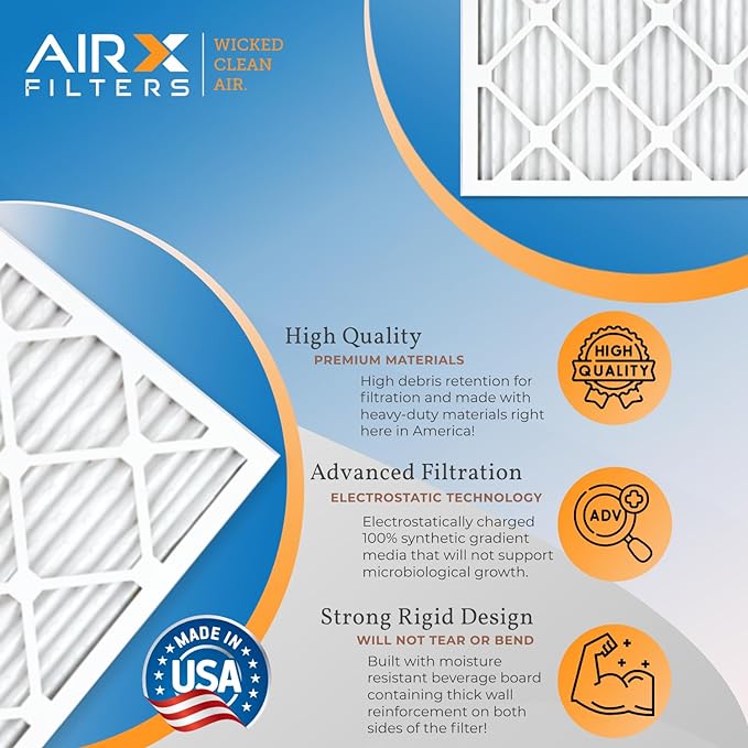 AIRX FILTERS WICKED CLEAN AIR. 20x20x2 Air Filter MERV 11 Electrostatic Pleated