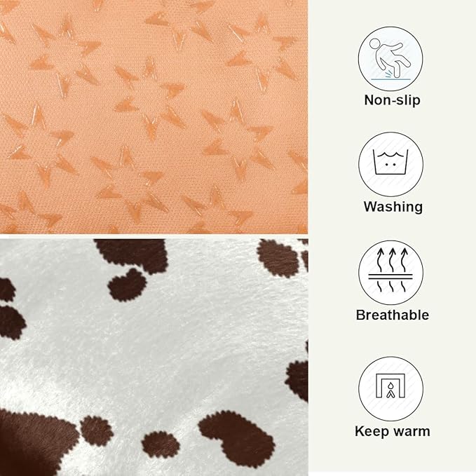 Qilmy Cow Print Dog Bed Cat Bed Pet Crate Mattress Non-Slip Soft Pet Dog and Cat Bed Mat Washable Kennel Pad,24 x 36 Inch