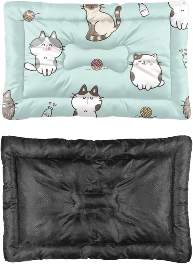 Comfy Dog Crate Mat with Anti-Slip Bottom, Cute Cats Dog Rug Puppy Crate Pads Flat Bed Cozy Puppy Mat for Indoor& Outdoor Sofa Cars, Machine Washable 24 X 36 Inch