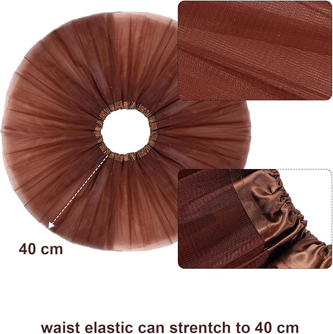 Zhanmai Puppy Dog Tutu Skirt Animal Costume Set Puppy Ears Headband Bow Tie Paw Gloves Tutu Skirt for Carnival Party(Classic Style,Dark Brown)