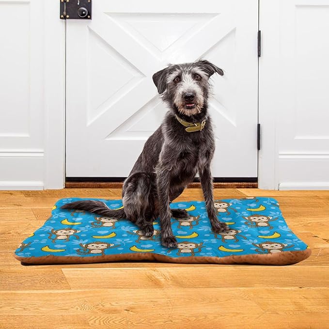 Pet Bed Monkey Banana Dog Bed Mat Absorbing Non Slip Pad Pet Sleeping Mat for Small, Medium, and Large Dogs Puppy Cat 36 in x 24 in