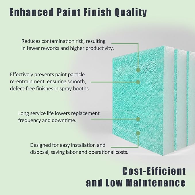 Spray Booth Air Filter Fiberglass Exhaust Green in Paint Booth 15g Green)