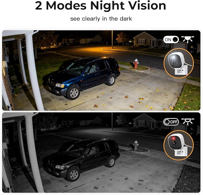 2K Cameras for Home Security,Indoor/Outdoor Security Camera for Baby/Elder/Dog/Pet,Outdoor Security Camera Indoor,Plug&Play,Color Night Vision, 2-Way Audio,24/7,Card Storage,Compatible with Alexa