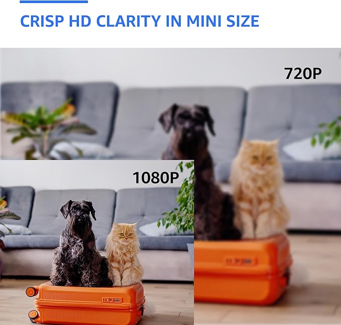 ALPHA TECH Indoor Camera with 160° Wide Angle, Plug in Offline Camera, No WiFi or App, Local SD Storage for Home Use