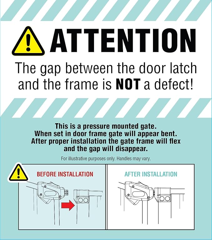 Regalo Safety 29.5–37” Clear Walk Through Baby Gate for Doorways & Bottom of Stairs, Pressure Mounted Baby Gate with Door for Toddlers & Pets, Tested & Trusted, American Designed, Family Owned
