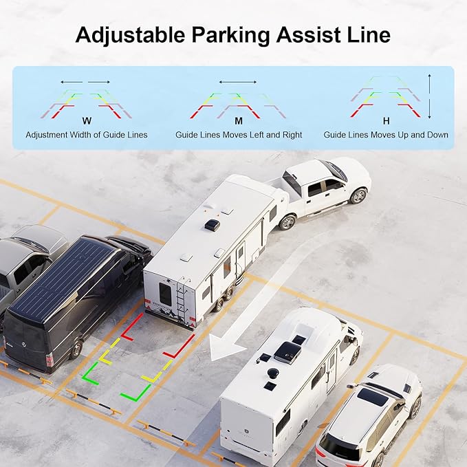 Fookoo HD 1080P 9" Magnetic Wireless Backup Camera,9" IPS Monitor, Rechargeable 2 Side View 2 Rear View Cameras, 1-Min Easy Install, Long Battery Life No Drilling IR Light for RV Truck Trailer DCX904