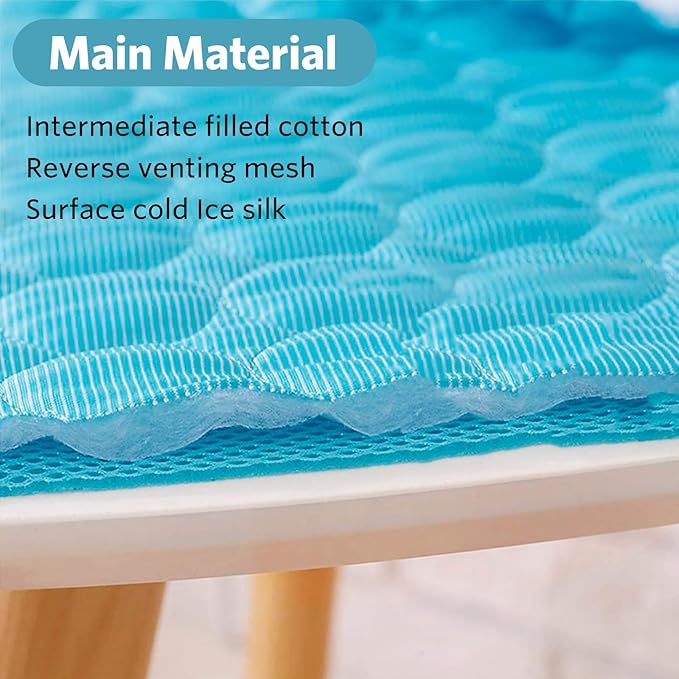 SHEJIZE Dog Cooling Mat Dog Cooling Pad Self Cooling Blanket, Washable Cooling Mat for Dogs, Pet Cooling Mat Keeps Pets Cool in Summer Heat, Resuable Fabric Cooling Mat (Blue, 28x40inch)